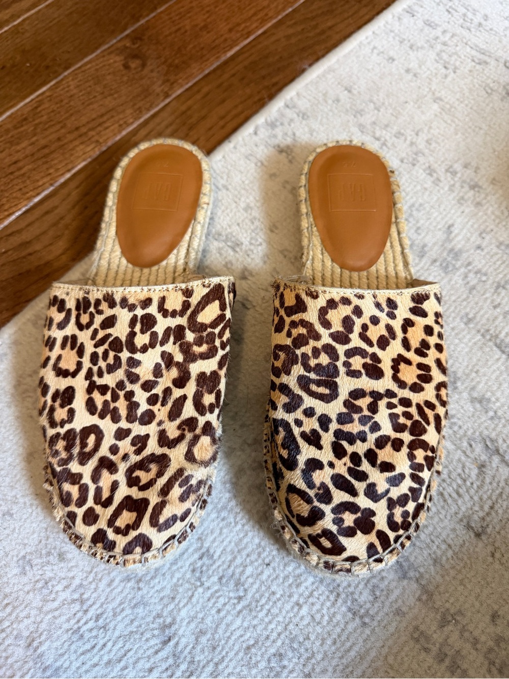 Leopard Print Slip-On Espadrille Mules